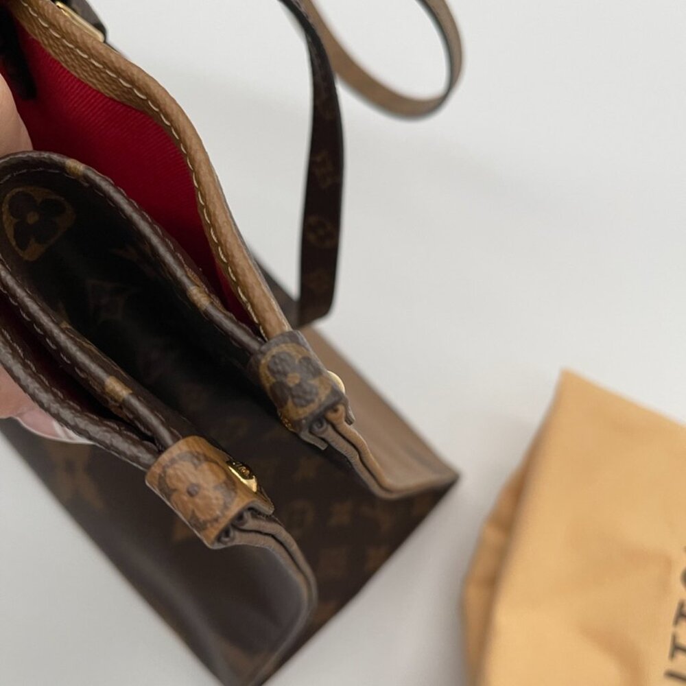 Louis Vuitton Monogram Reverse On The Go GM Shoulder Tote Beige/Brown (141975) - Picture 6 of 11